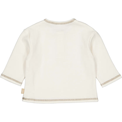 Levv  - Nathan Baby Longsleeve White Cream | Wafelstructuur Longsleeve van Biologisch Katoen