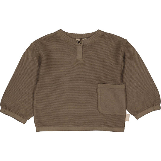 Levv  - Nelle Baby Sweater Light Brown | Zachte Katoenen Sweater met Gebreide Structuur