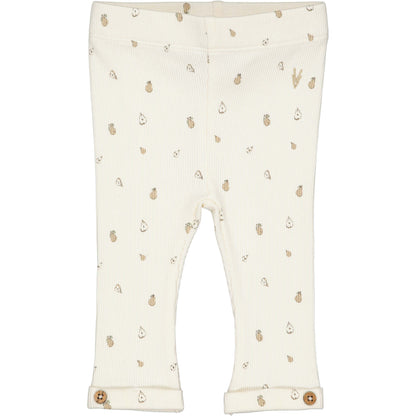 Levv  - Nick Baby Broek AOP Sand Sketch | Geribde Legging van 100% Biologisch Katoen