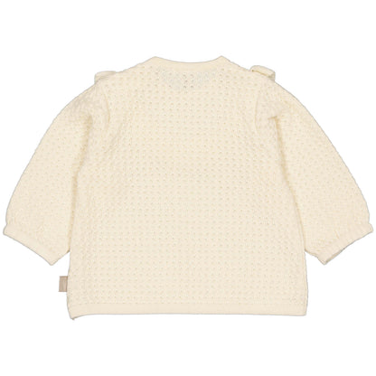 Levv  - Niki Baby Sweater White Cream | Gebreide Sweater met Romantische Ruches