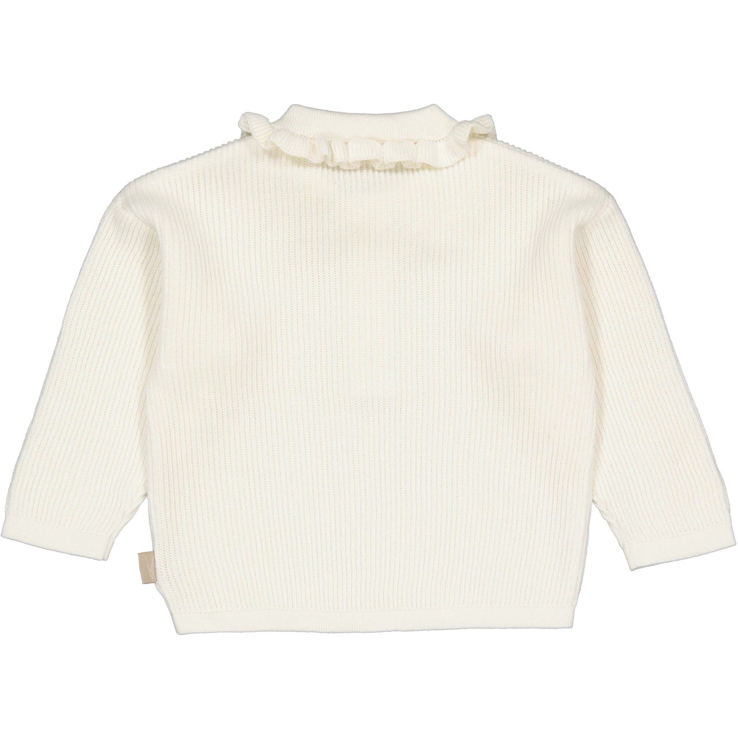 Levv  - Nikola Gebreide Sweater White Cream | Elegante Katoenen Meisjessweater met Ruches