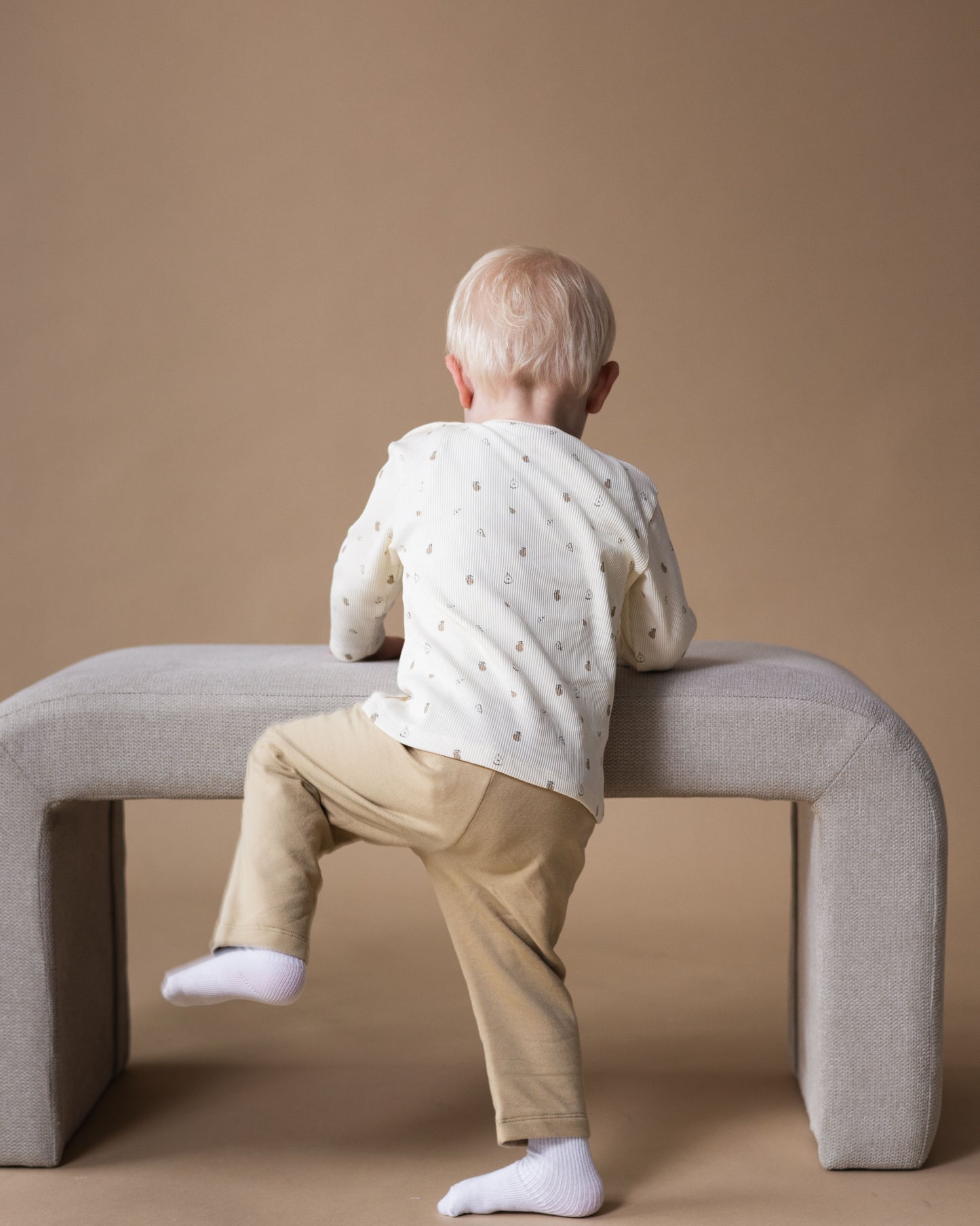 Levv  - Nikos Broek Beige | Comfortabele Babybroek van Biologisch Katoen