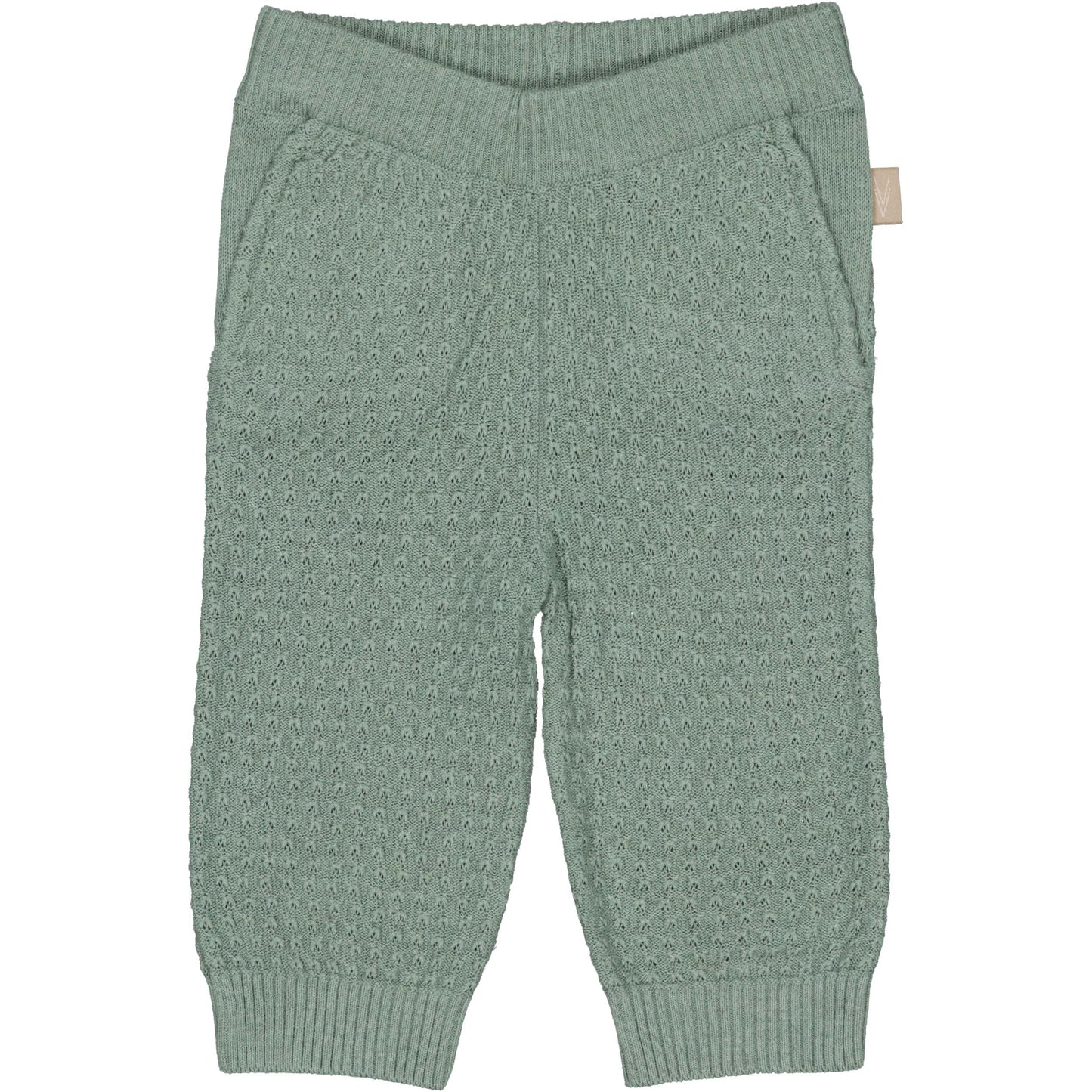 Levv  - Nino Gebreide Broek Seagreen | Zachte Babybroek met Structuur