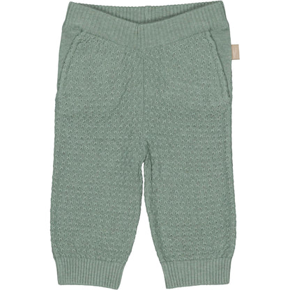 Levv  - Nino Gebreide Broek Seagreen | Zachte Babybroek met Structuur