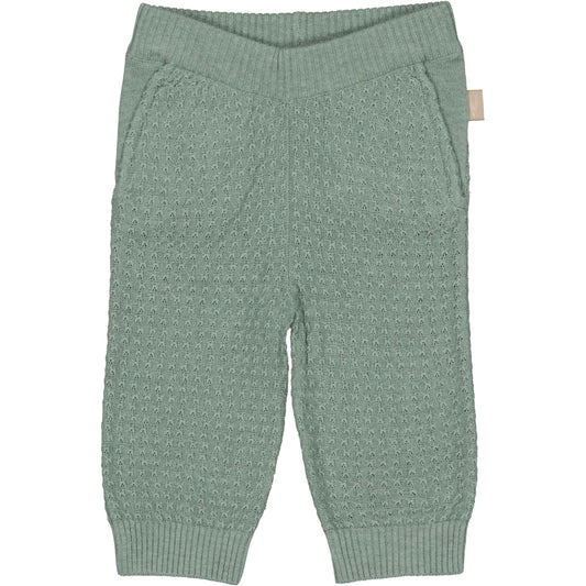Levv  - Nino Gebreide Broek Seagreen | Zachte Babybroek met Structuur