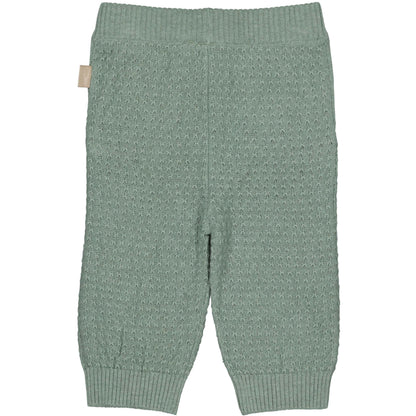 Levv  - Nino Gebreide Broek Seagreen | Zachte Babybroek met Structuur