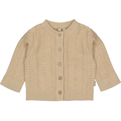 Levv  - Noe Gebreid Vest Beige | Tijdloos Babyvest van 100% Katoen