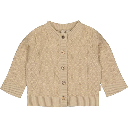 Levv  - Noe Gebreid Vest Beige | Tijdloos Babyvest van 100% Katoen
