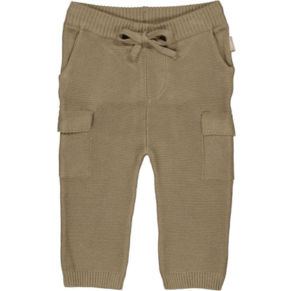 Levv  - Nolan Gebreide Cargo Broek Light Brown | Comfortabele Babybroek van 100% Katoen