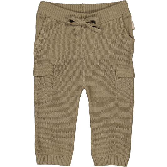 Levv  - Nolan Gebreide Cargo Broek Light Brown | Comfortabele Babybroek van 100% Katoen