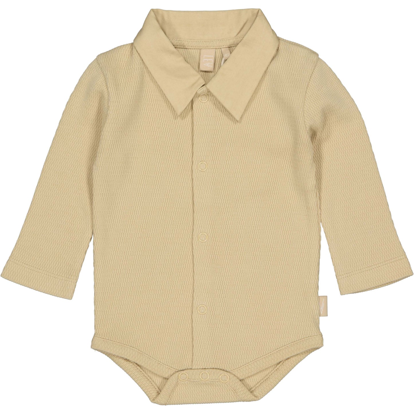 Levv  - Noud Romper Beige | Baby Romper met Kraag van 100% Biologisch Katoen