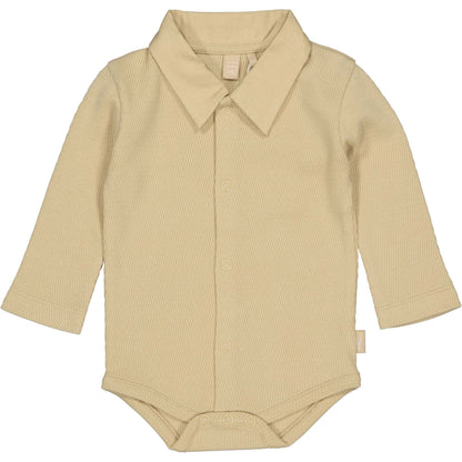 Levv  - Noud Romper Beige | Baby Romper met Kraag van 100% Biologisch Katoen