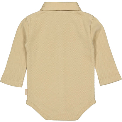 Levv  - Noud Romper Beige | Baby Romper met Kraag van 100% Biologisch Katoen