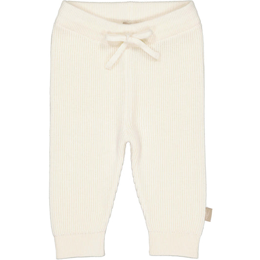 Levv  - Nuka Broek White Cream | Gebreide Babybroek van 100% Katoen