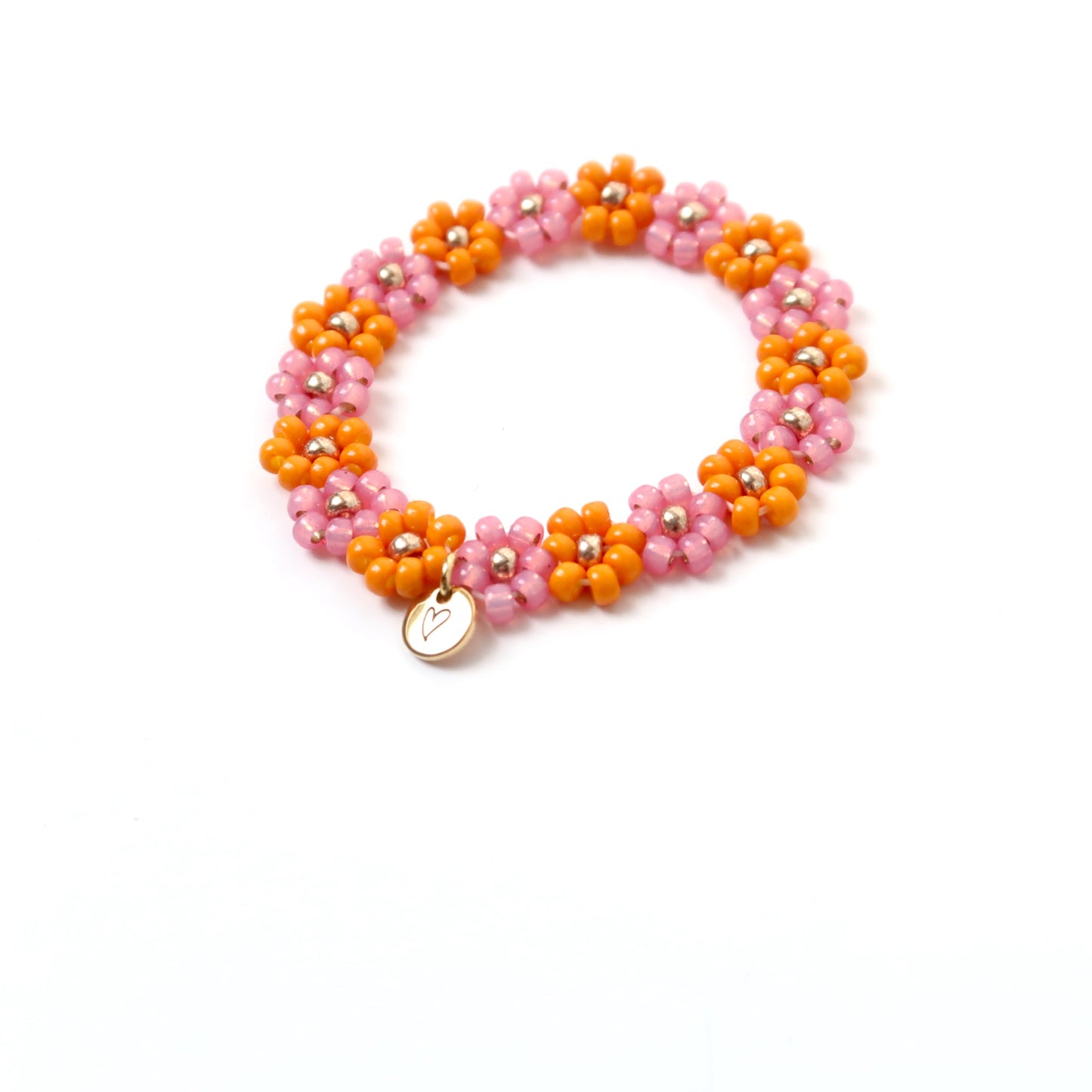 LOVEissue - Bracelet | Daisy | Oranje/Roze T2