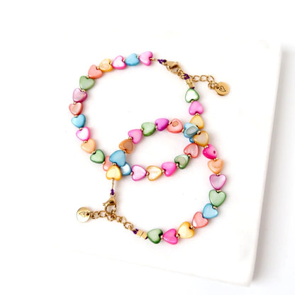 LOVEissue - Bracelet | Shell Hearts colorful | T3