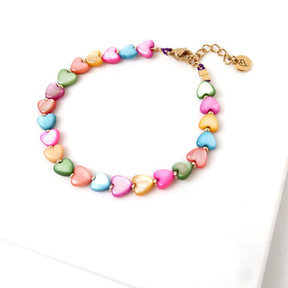 LOVEissue - Bracelet | Shell Hearts colorful | T3