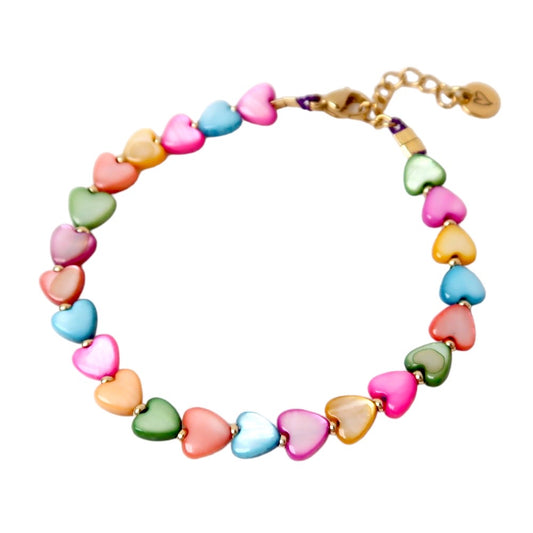 LOVEissue - Bracelet | Shell Hearts colorful | T3