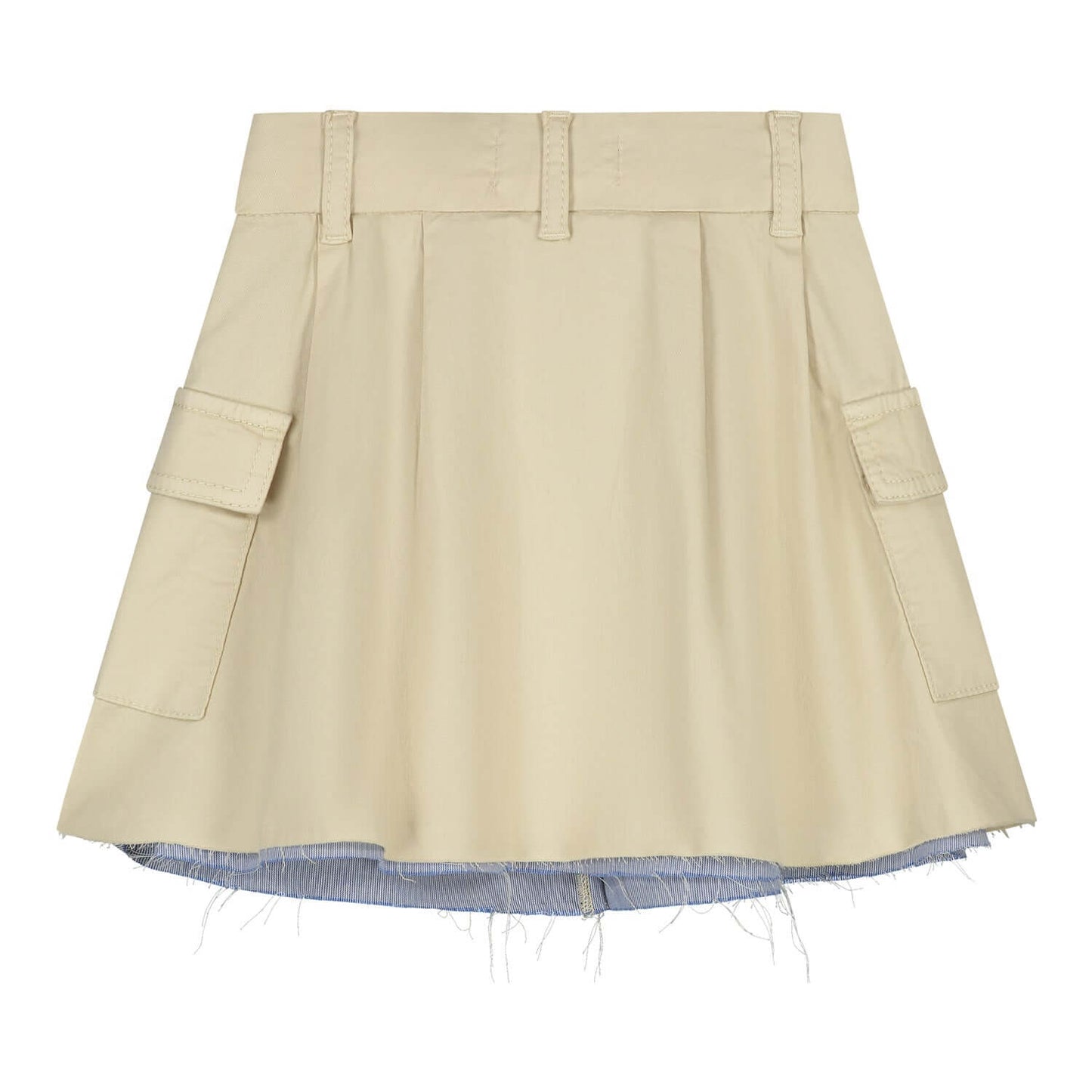 Charlie Petite Lucie Rok sand, a light skirt for girls featuring side pockets and a stylish design.