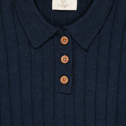 Copenhagen Colors - Merino Polo Shirt Navy
