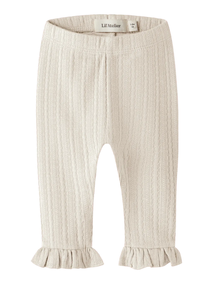 Lil' Atelier - Ribgebreide Legging met Ruches | Turtledove