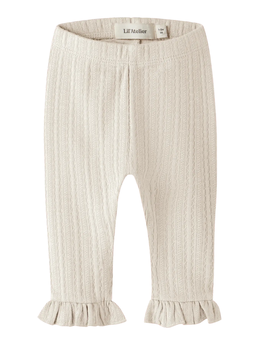 Lil' Atelier - Ribgebreide Legging met Ruches | Turtledove