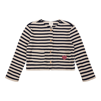 Navy Natural - Mikki Vest Navy Stripe