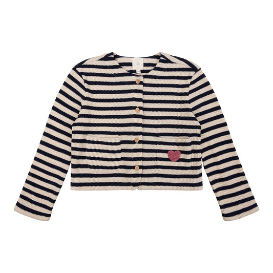 Navy Natural - Mikki Vest Navy Stripe
