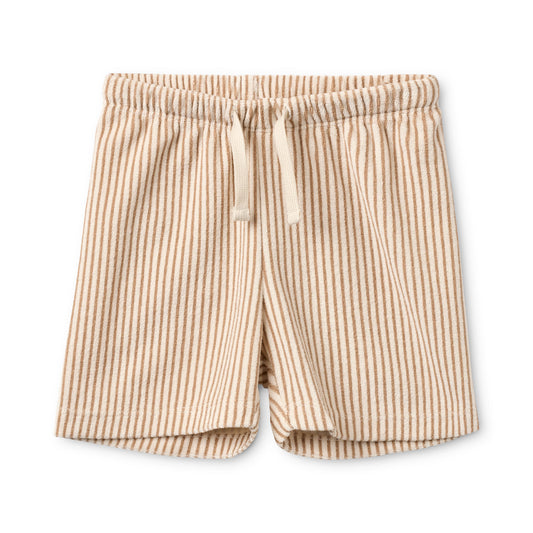 Flöss - Nohr Shorts Light Brown Stripe voor Baby’s en Jongens