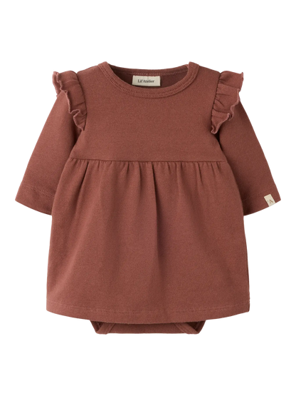 Lil' Atelier - Ruffle Body Baby Jurk | Mocha Mousse