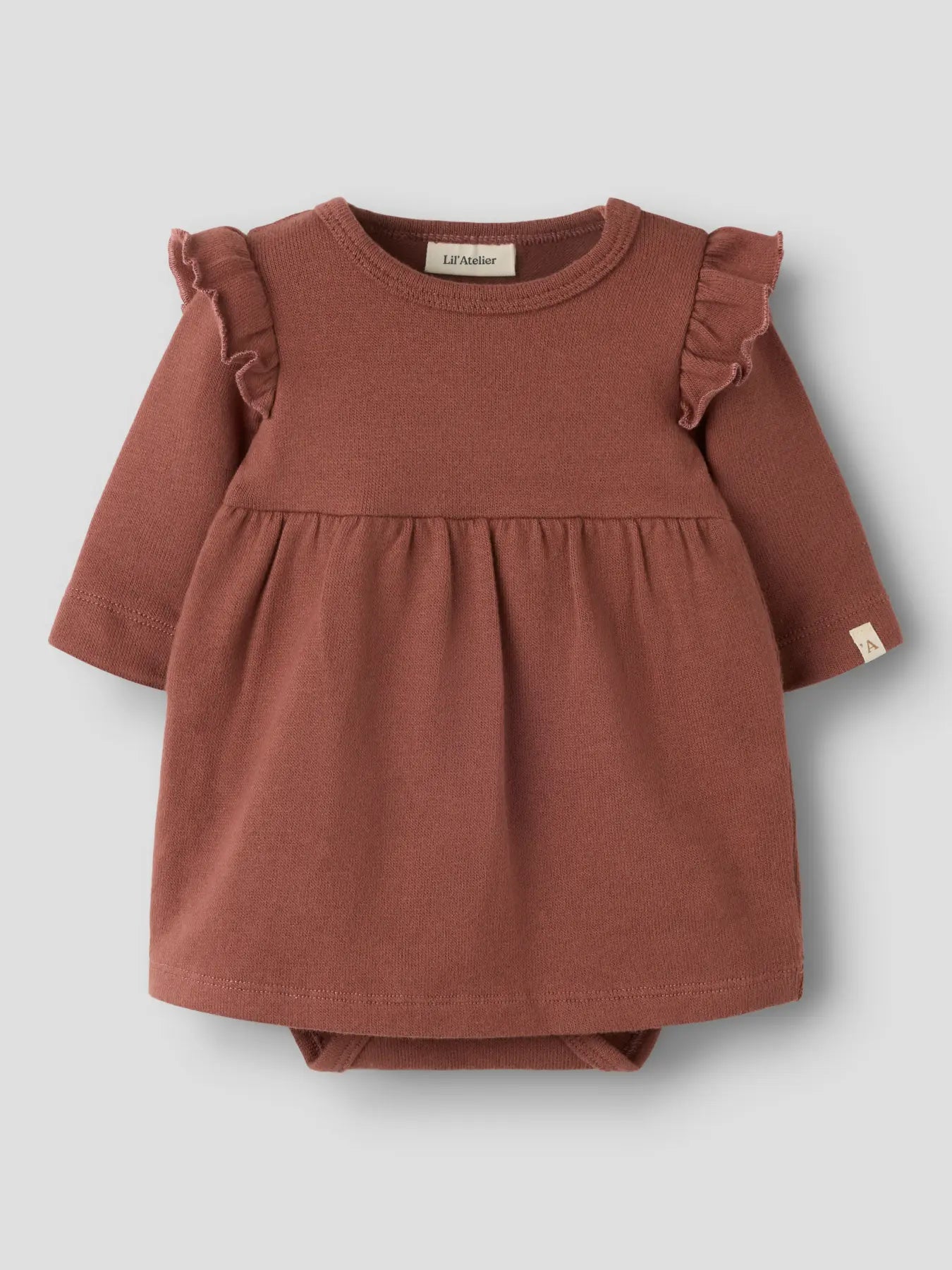 Lil' Atelier - Ruffle Body Baby Jurk | Mocha Mousse