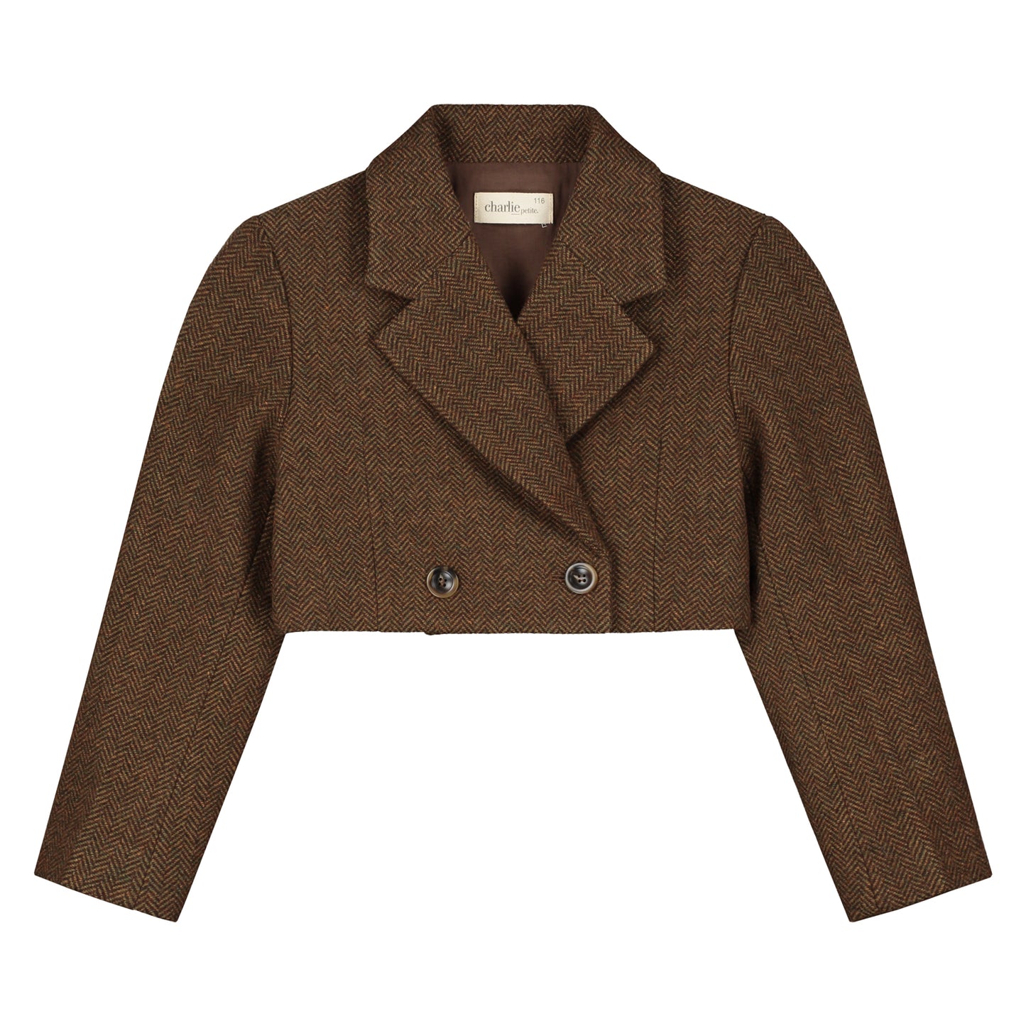 Charlie Petite - Nora Cropped Blazer Bruin Melange