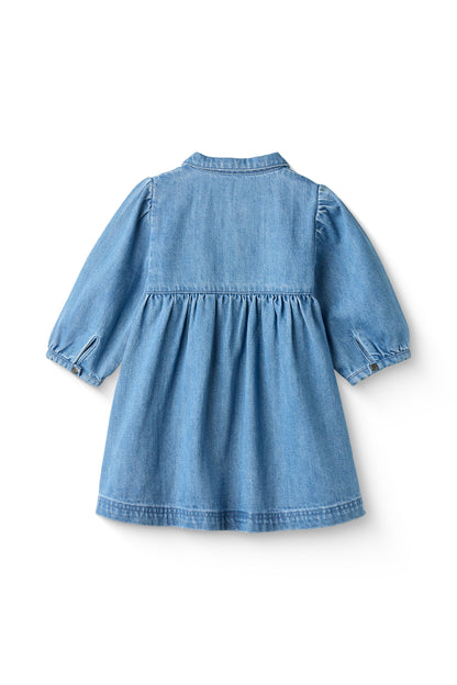 Copenhagen Colors – Denim Jurk met Puff Mouwen