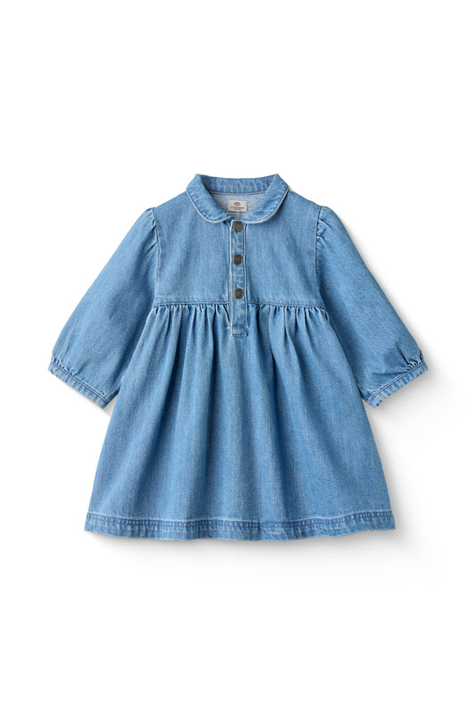 Copenhagen Colors – Denim Jurk met Puff Mouwen