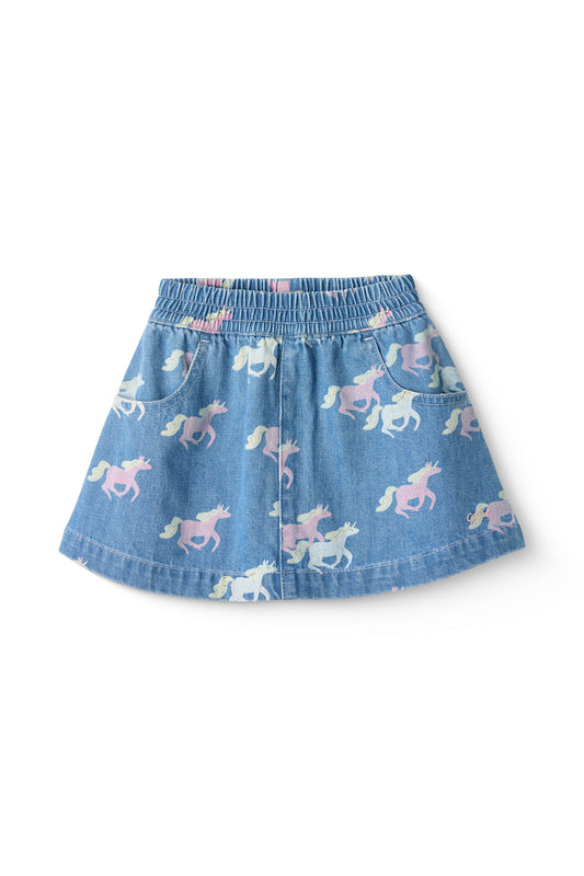Copenhagen Colors – Denim Rok met Unicorn Print