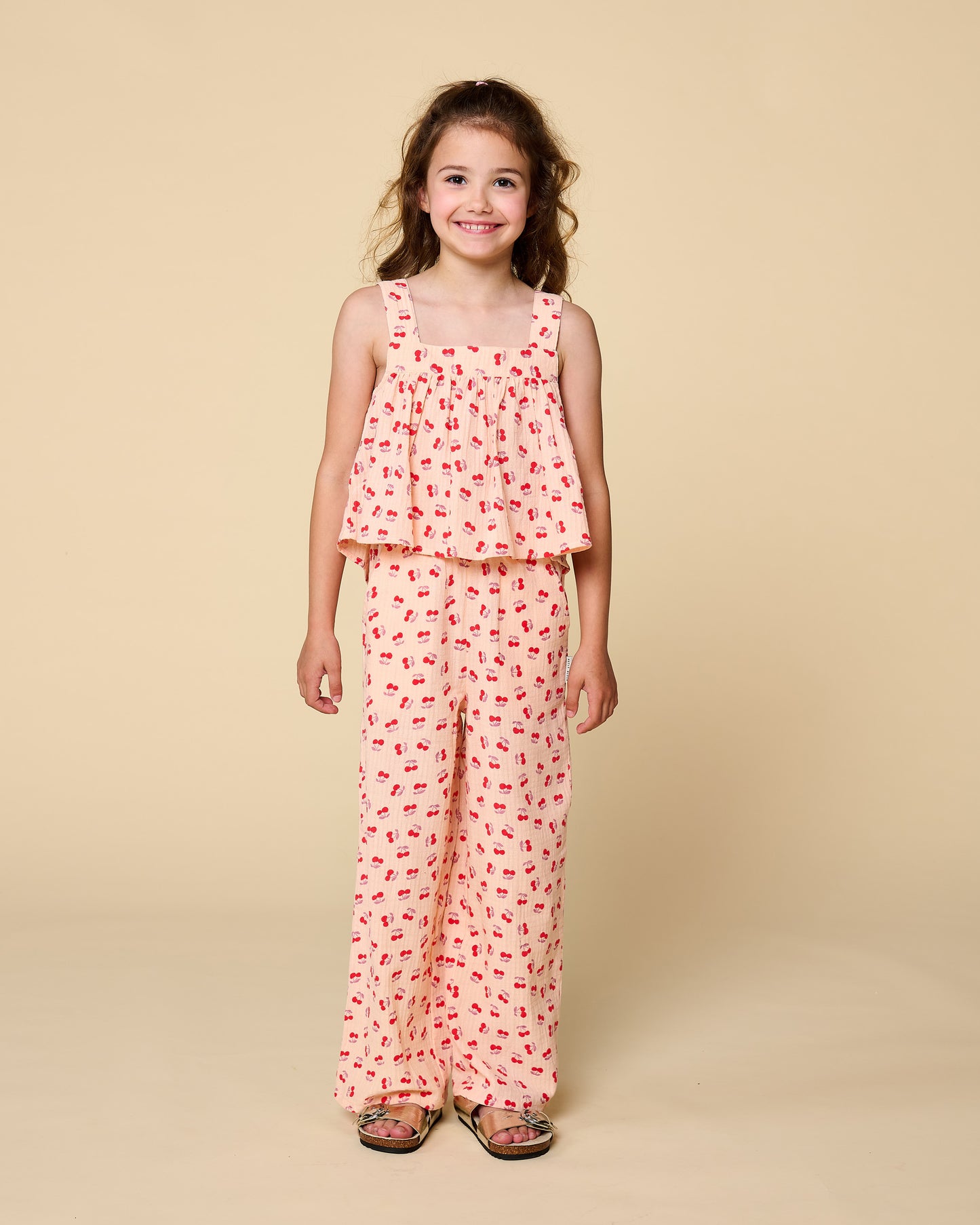 Petit Blush - Meisjes Wide Leg Pants | Cherry AOP