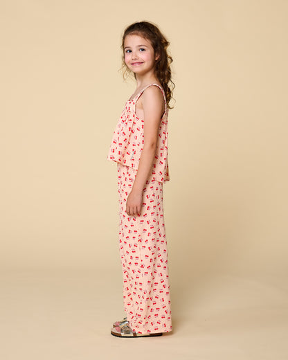 Petit Blush - Meisjes Wide Leg Pants | Cherry AOP