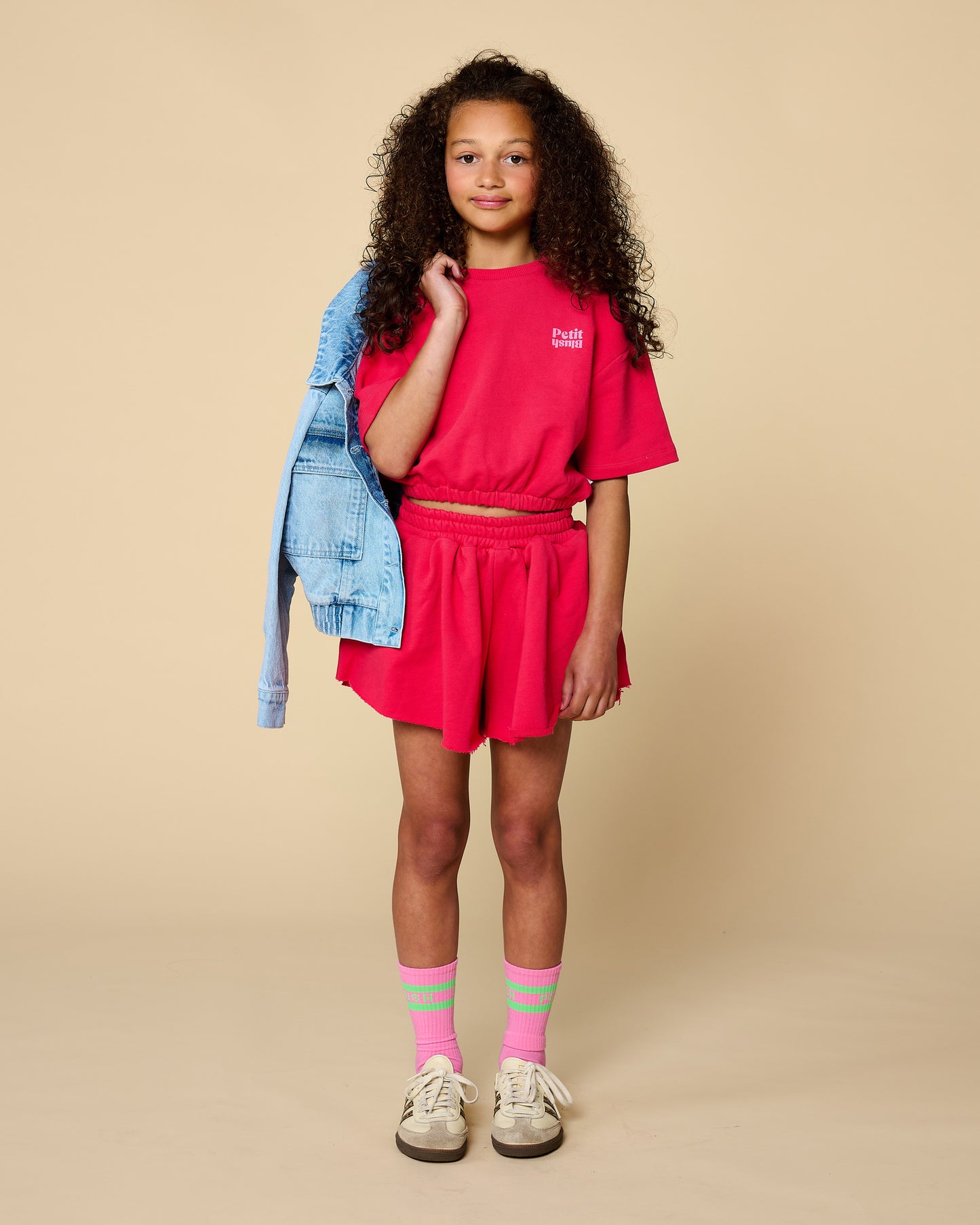 Petit Blush - Meisjes Sweat Short | Raspberry Wine