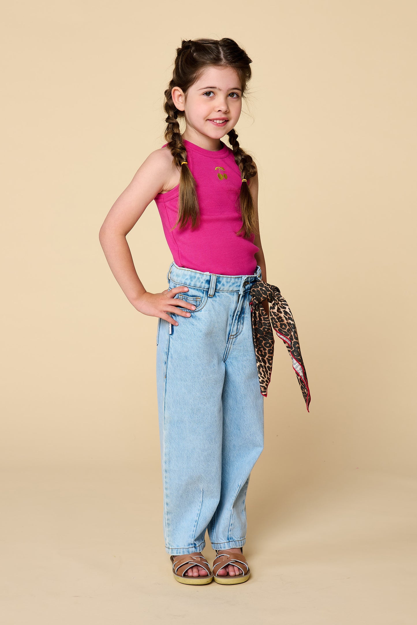 Petit Blush - Meisjes Balloon Fit Jeans | Light Blue