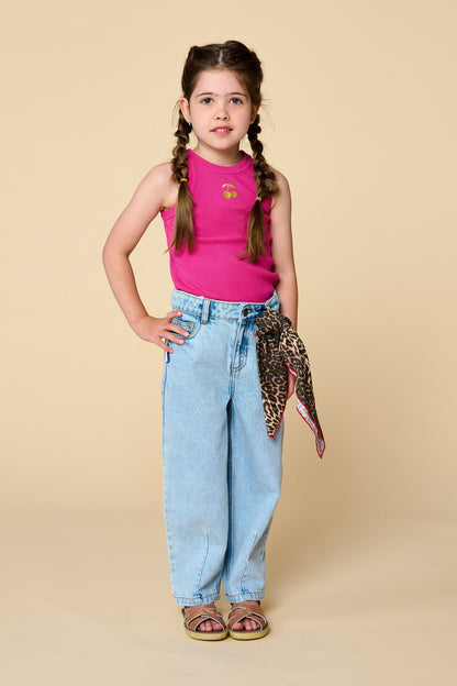 Petit Blush - Meisjes Balloon Fit Jeans | Light Blue