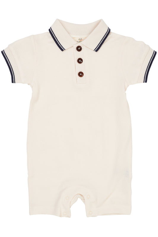 Copenhagen Colors - Pique Polo Romper Cream