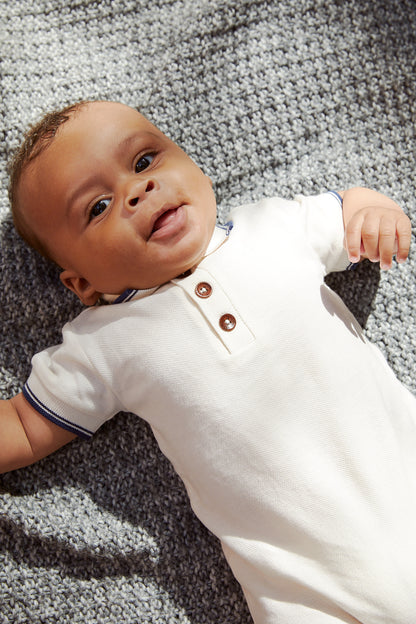 Copenhagen Colors - Pique Polo Romper Cream