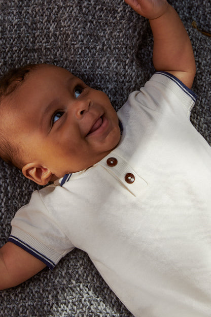 Copenhagen Colors - Pique Polo Romper Cream