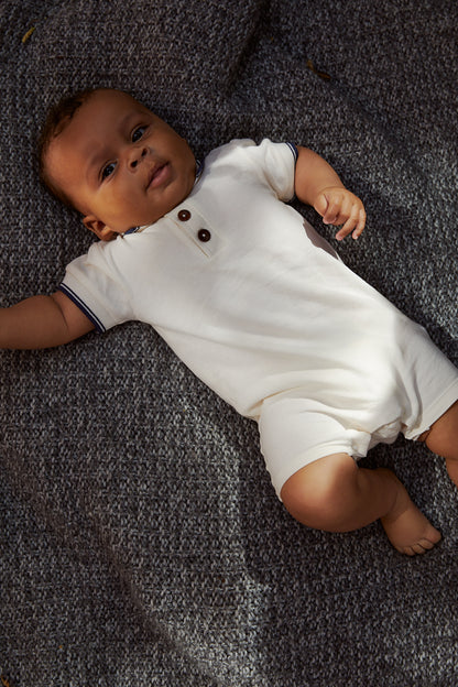 Copenhagen Colors - Pique Polo Romper Cream