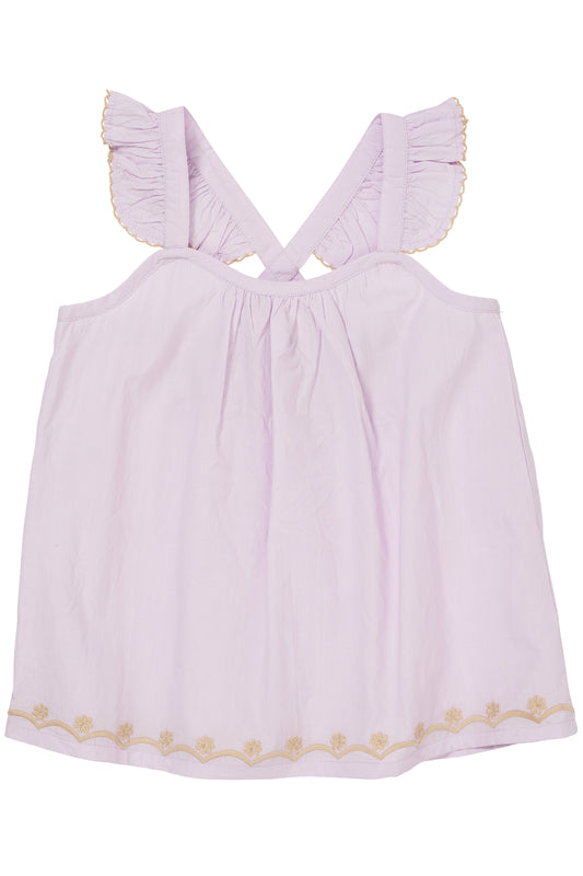 Copenhagen Colors - Poplin Frill Top met borduur Lavender