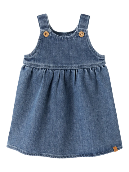 Lil' Atelier - Denim Spencer Baby Jurk | Medium Blue Denim