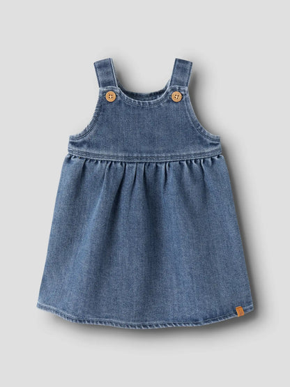 Lil' Atelier - Denim Spencer Baby Jurk | Medium Blue Denim