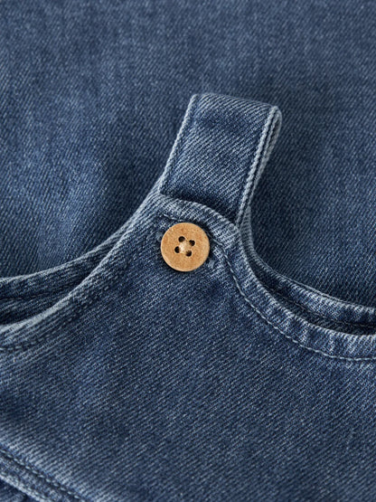 Lil' Atelier - Denim Spencer Baby Jurk | Medium Blue Denim