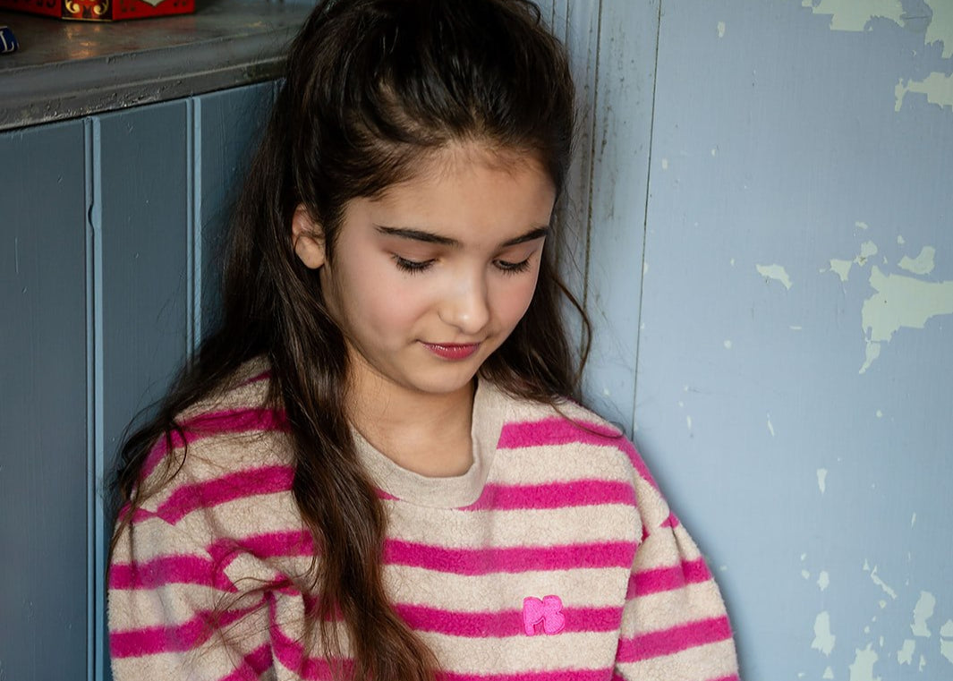 Petit Blush - Teddy Sweater Stripe