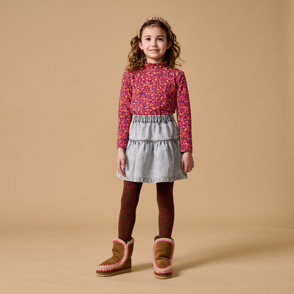 Petit Blush - Jeans Ruffle Skirt Grey
